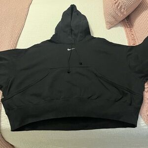 Nike Women's Black Cropped Hoodie